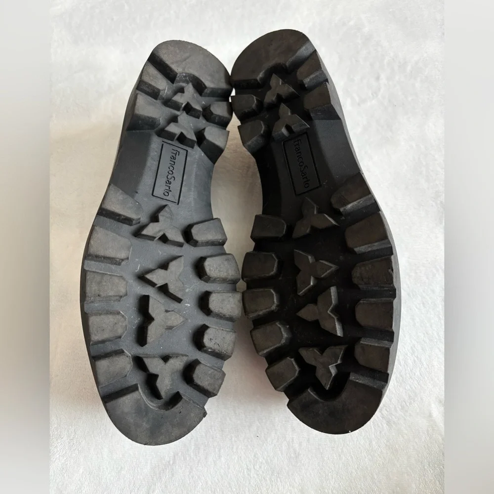 Franco Sarto Loafers Balin Lug Sole Penny Glossy Black Leather Size 6,5 - Picture 5 of 9